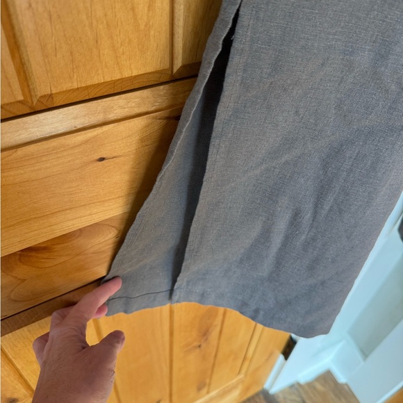 NWT Cable & Gauge pull in wide leg split seam linen pants pull on - Picture 4 of 8